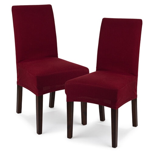 Set huse pentru scaun, 2 bucati, material elastic , marime universale, culoare visiniu
