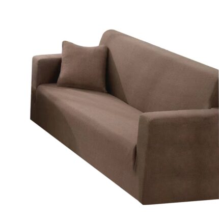 Husa canapea din bumbac elastic, pentru 3 persoane, JHS03-3, maro, 180-230 cm
