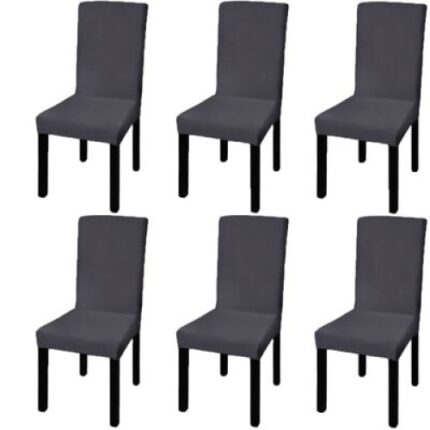 Set 6 huse pentru scaune, elastice, gri