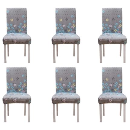 Set 6 huse universale bucatarie, sufragerie, living din material Spandex imprimeu deco