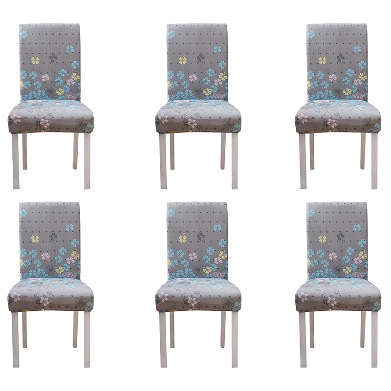 Set 6 huse universale bucatarie, sufragerie, living din material Spandex imprimeu deco