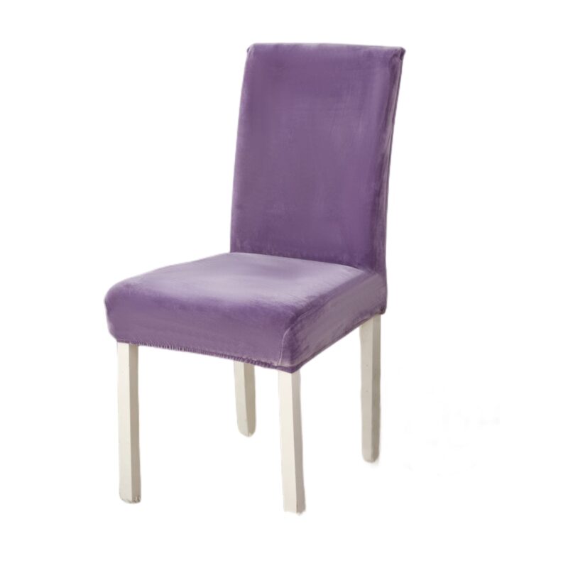 Set 6 huse universale pentru scaun, din catifea, CATI12, mov, 55x45 cm