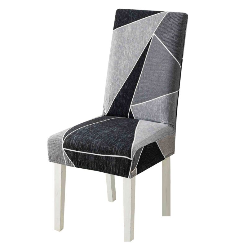Set 6 huse universale pentru scaun, bumbac si elastan, HS6-37, imprimeu, 55 x 45 cm