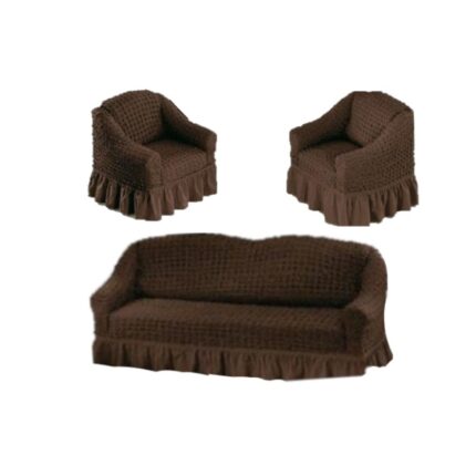 Set huse elastice 3.1.1. pentru canapea 3 locuri si 2 fotolii,culoare maro wenge