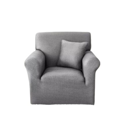 Husa elastica pentru fotoliu, Jojo Home, Uni, 90x140cm, Gri Deschis