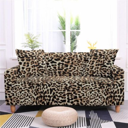 Husa elastica pentru canapea, Jojo Home, imprimeu Animal Print, M1, L-3 locuri, 180x230cm
