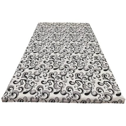 Cearceaf alb/negru 140x215cm pentru pat single, pentru saltea de 90 cm, "Foglia" din bumbac 100% by Liz Line - C140179