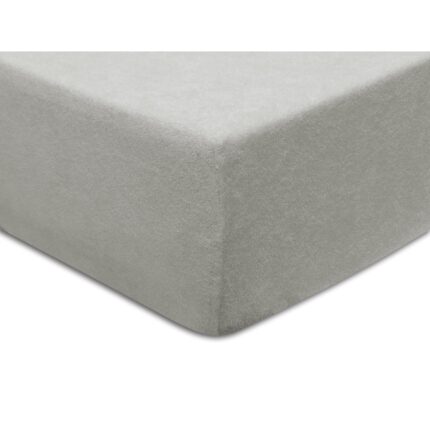 Cearceaf pat, Terry 024, Bumbac/Poliester, 120 x 200 cm, Cu elastic, Gri