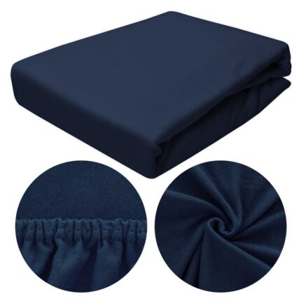 Cearceaf de pat, Lozkoholicy, Janet 9, Cu elastic, Bumbac, 180x200 cm, Albastru