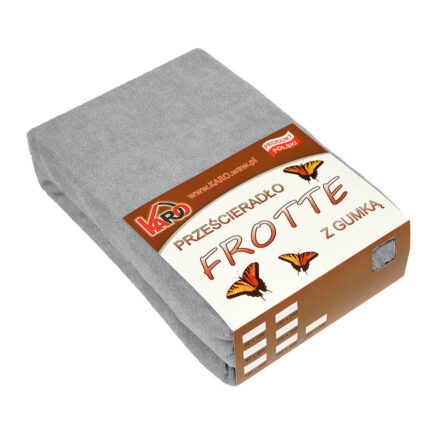 Cearceaf cu elastic Karo Terry, Frotir, 200g/m2, 200x220 cm, Gri