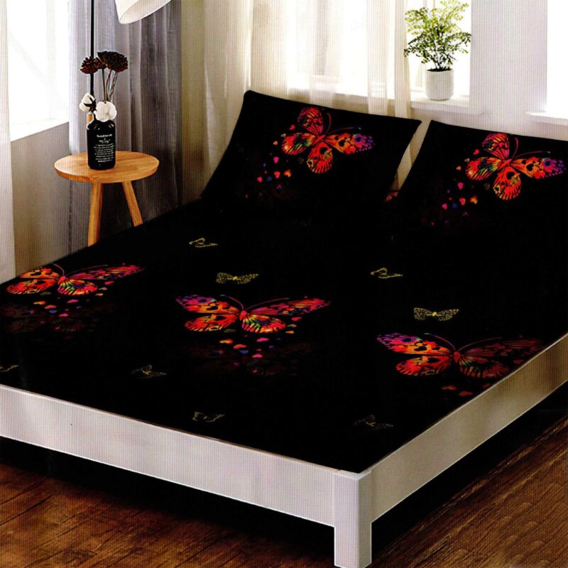 Set husa de pat Finet Elegance + 2 fete perna pentru saltea de 160x200 cm, Negru, HF2FP33