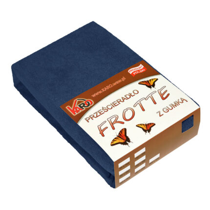 Cearceaf cu elastic Karo Terry, Frotir, 200g/m2, 200x220 cm, Bleumarin