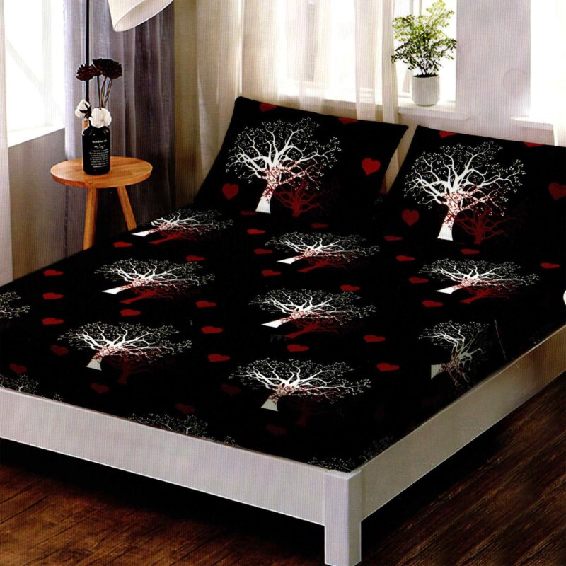 Set husa de pat Finet Elegance + 2 fete perna pentru saltea de 160x200 cm, Negru, HF2FP52
