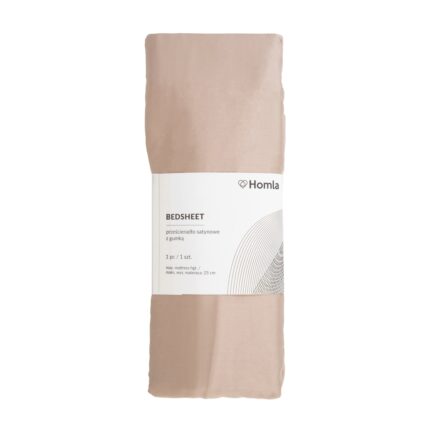 Cearsaf de pat DANIELLE de satin bej 160x200 cm HOMLA