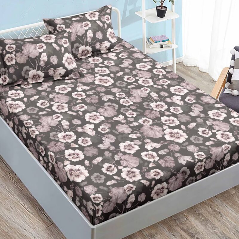 Set husa de pat Finet Elegance + 2 fete perna pentru saltea de 180x200 cm, Maro, HE4