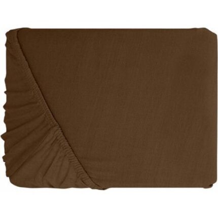 Cearceaf de pat cu elastic Mally Home Yuny , 160 x 200 + 25 cm, Bumbac, Maro