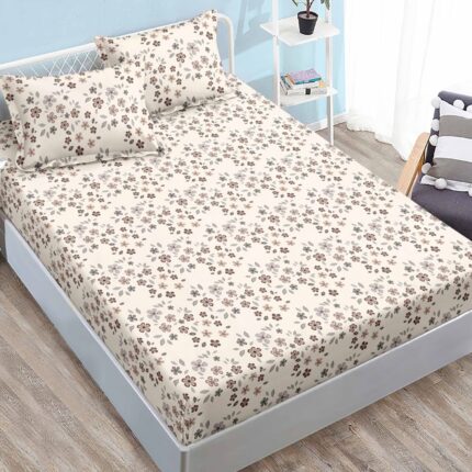 Set husa de pat Finet Elegance + 2 fete perna pentru saltea de 180x200 cm, Bej, HE17
