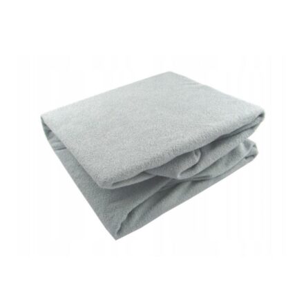 Cearsaf de pat cu elastic din frotir, dimensiunea 180x200 cm, gri