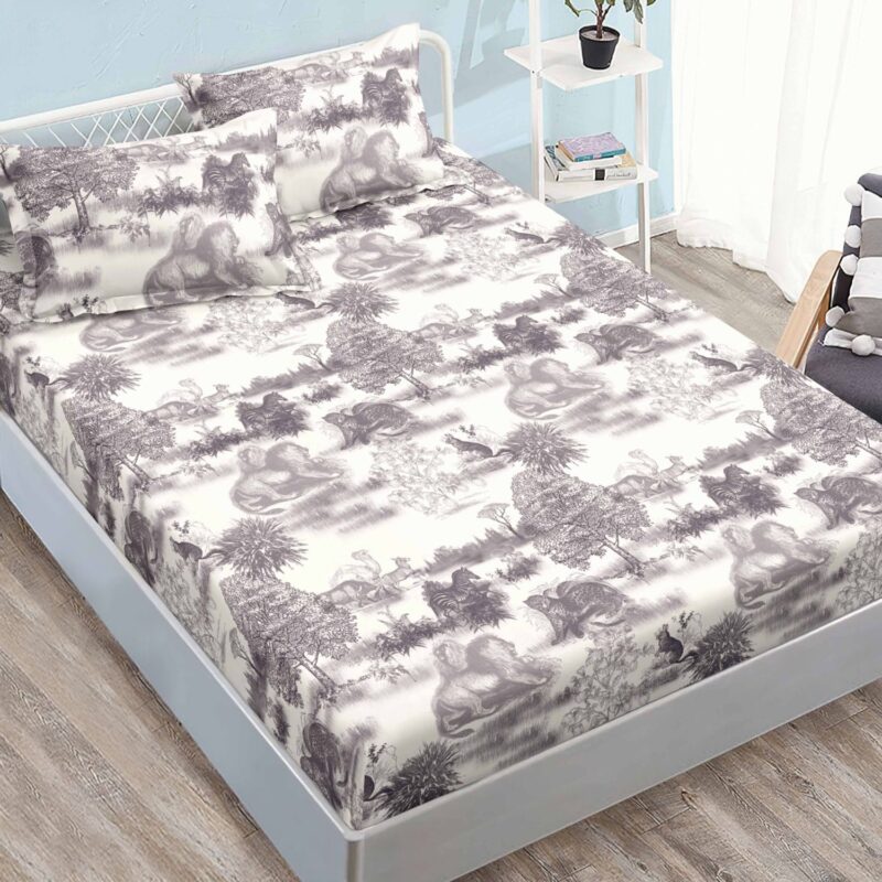 Set husa de pat Finet Elegance + 2 fete perna pentru saltea de 180x200 cm, Mov, HE14