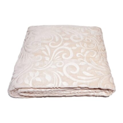 Patura embosata 200x220cm, Mink Antracit, Cappuccino Floral 516