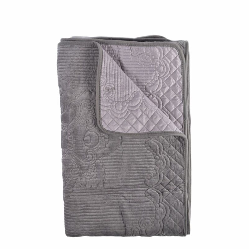 Cuvertura Canapea, Naimeed D4890M, 70x210cm, poliester, pufoasa, matlasata, Gri