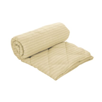 Pilota Damasc Alcam, 220x200 cm, husa bumbac, damasc, umplutura 50% lana, 50% fibre siliconice, 300 g/mp, ivoire