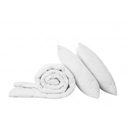 Set 3 piese pilota de iarna Kotonia Home - 2 persoane 180x200 cm 350g/m2, cu 2 perne 50x70, Alb