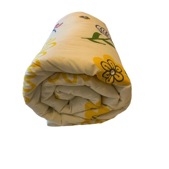 Pilota xxl 200x220 cm microfibra imprimata (floral galben, albastru)
