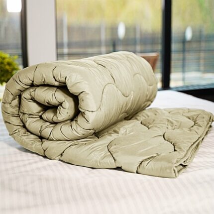 Pilota iarna, 180x210cm, matlasata, umplutura 100% lana, 400g/m2, tesatura policoton, lavabila, Pucioasa, kaki