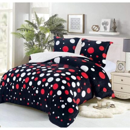 Set de 2 Persoane Pilota Cocolino cu Blanita 3 Piese, 2 Fete de Perna, 200 x 230 cm, Negru