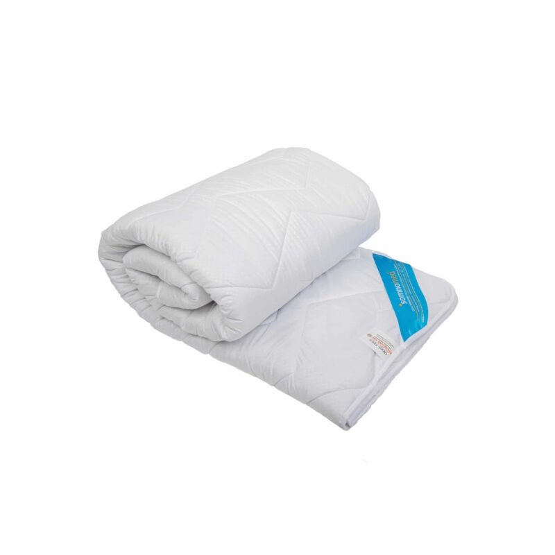 Pilota antiacarieni si antifungi, Somnomed, microfibra alba, 150x200, umplutura de vara, 200 gsm