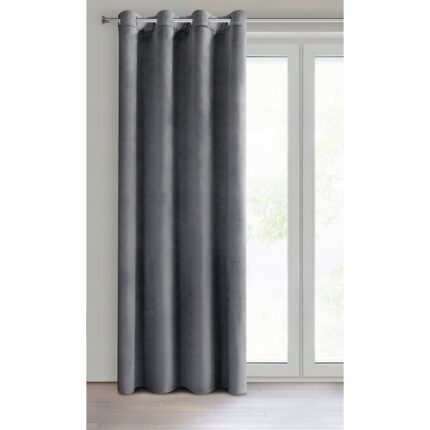 Perdea decorativa cu inele metalice, MELANIA 140x250 cm, Eurofirany, Gri inchis
