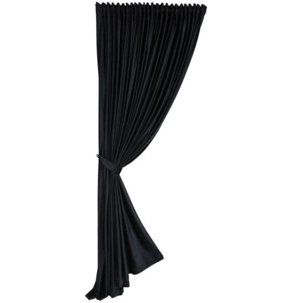 Draperie din catifea, neagra, cu rejansa, uni, opaca, 200x250