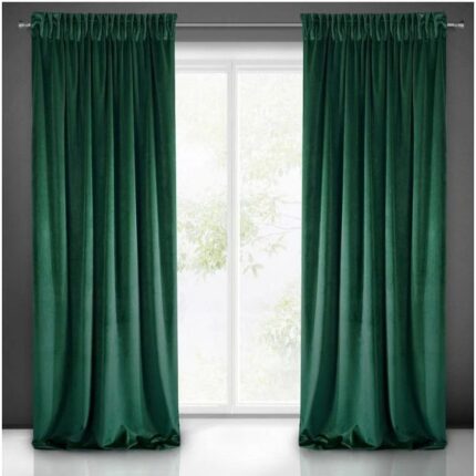 Set draperii Catifea Verde, 2 buc x 300 cm lungime / 220 cm inaltime