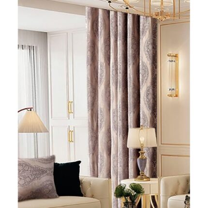 Draperie cu inele si fata de perna, Catifea, 2 piese, model Elegant, 150x245cm, Lila
