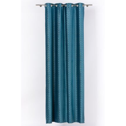 Draperie cu inele Mendola Interior Casal, 140 x 260 cm, 100% Poliester, albastru