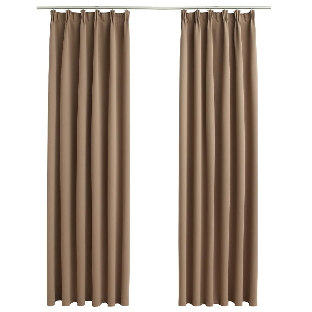 res_e631bdb691fd0ee80bf5e57cea64e174 Set de 2 draperii opace cu carlige, vidaXL, Tesatura, 140 x 245 cm, Maro