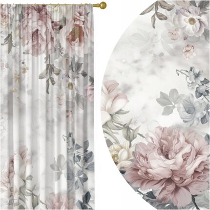 Draperie gata confectionat, HomeView, ZAS257, 100% Poliester, 180g/m2, Simpla, Multicolor, 140x250 cm