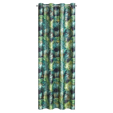 ZaPerdea decorativa cu inele metalice, DAVOZ 140x250 cm, Eurofirany, Negru, Verde