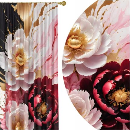 Draperie gata confectionat, HomeView, ZAS260, 100% Poliester, 180g/m2, Simpla, Multicolor, 140x250 cm