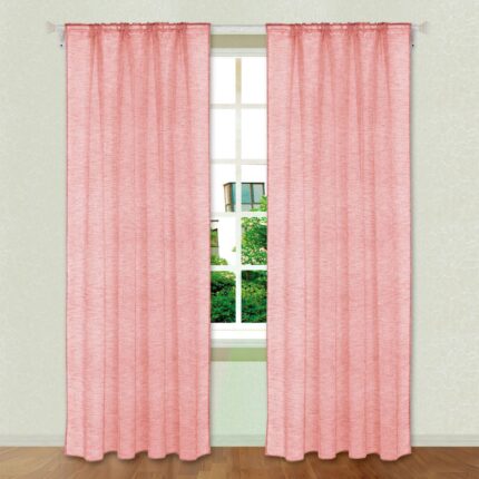 Draperie dormitor, living, cu tresa, roz, poliester, 140x260cm