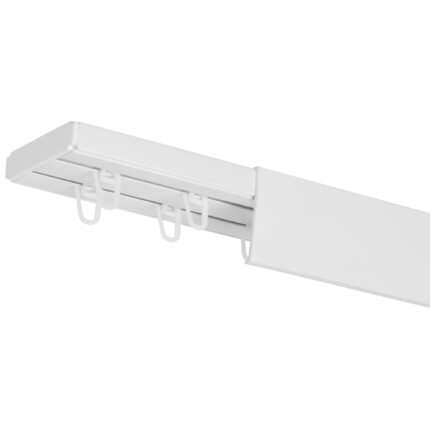 Sina tavan PVC, Rena, cu doua canale, cu masca, inele, alba 380cm