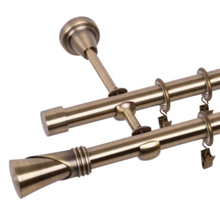 Galerie metalica dubla 19/19mm Duncan Auriu antic 140 cm
