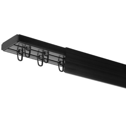 Sina tavan PVC, Rena, cu doua canale, cu masca, inele, neagra 270cm