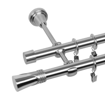 Galerie metalica dubla 19/19mm Duncan Efect otel 180 cm