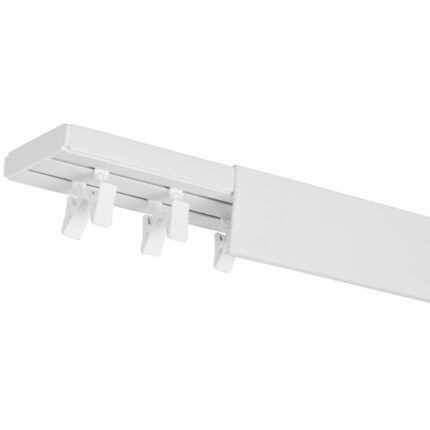 Sina tavan PVC, Rena, cu doua canale, cu masca, clipsuri, alba 320cm