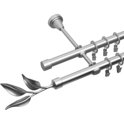 Galerie metalica dubla 19/19mm Bawaro Crom mat 280 cm