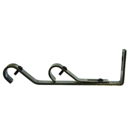 Consola galerie, dubla, fier forjat, 16 mm, negru auriu