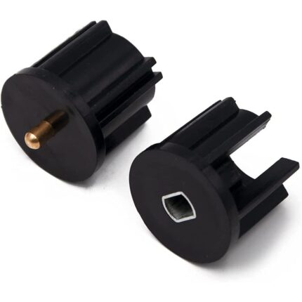 Set 2 accesorii pentru rulouri ferestre, LLWL, 38mm, Negru