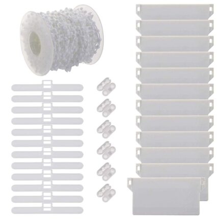 Set accesorii pentru jaluzele verticale, Sunmostar, Plastic, 31 piese, Alb